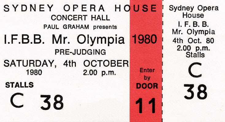 Ticket to the 1980 Mr. O